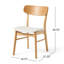 Ensemble de 2 chaises de salle à manger - siège rembourré en tissu, pieds en bois d'hévéa massif, beige clair-699730248