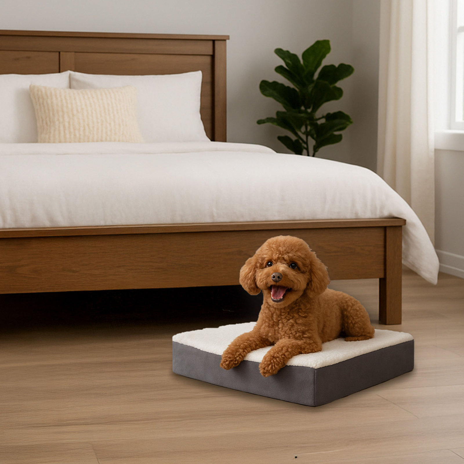 PETMAKER Orthopedic Memory Foam Crate Mat, Small (4" H x 20" W x 15" D), Gray