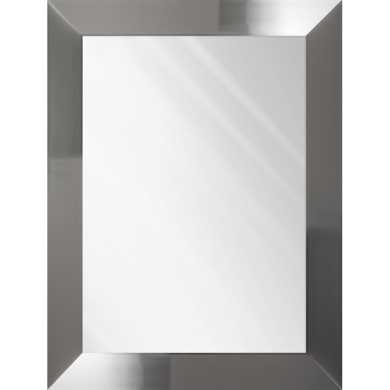 Faynett Plastic Flat Leaning Mirror, 85 cm H x 65 cm W, Nickel