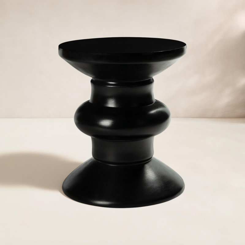 Table d'appoint d'extérieur en béton Dali, Noir