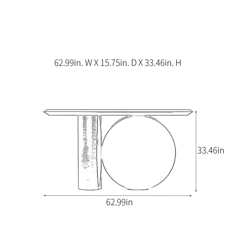 Console moderne minimaliste, H 33,46 po x l 62,99 po x P 15,75 po