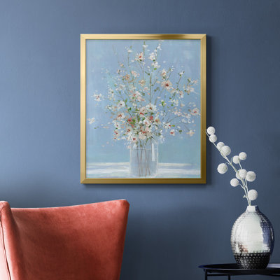 Cadre de fleurs de cerisier sur toile de qualité supérieure - prêt à être accroché