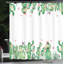 Ensemble de rideau de douche et de crochets en cactus-44325648