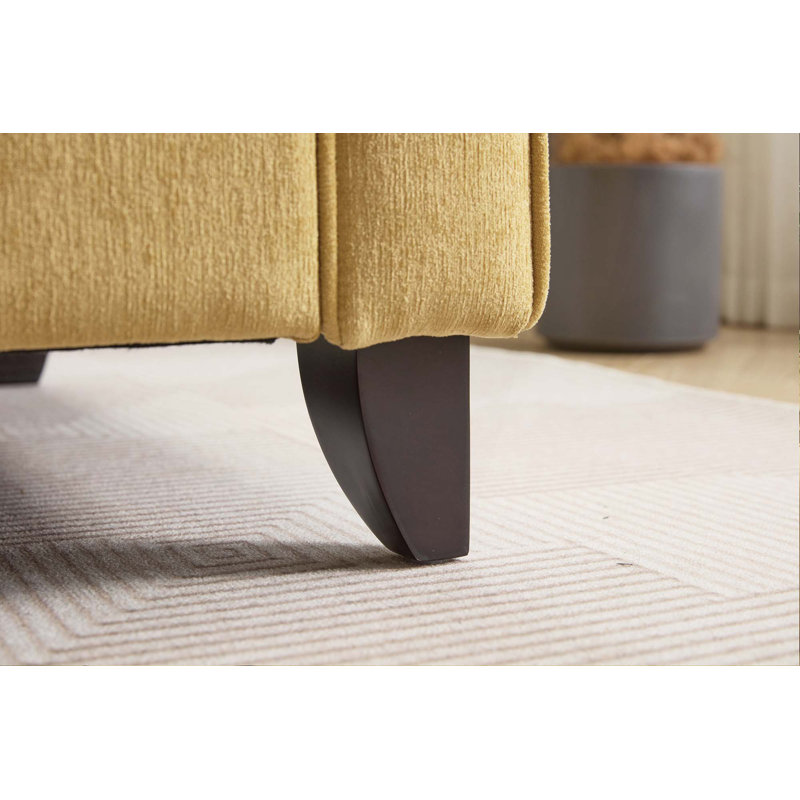 Chaise confortable et demi-canapé simple avec coussin, Jaune