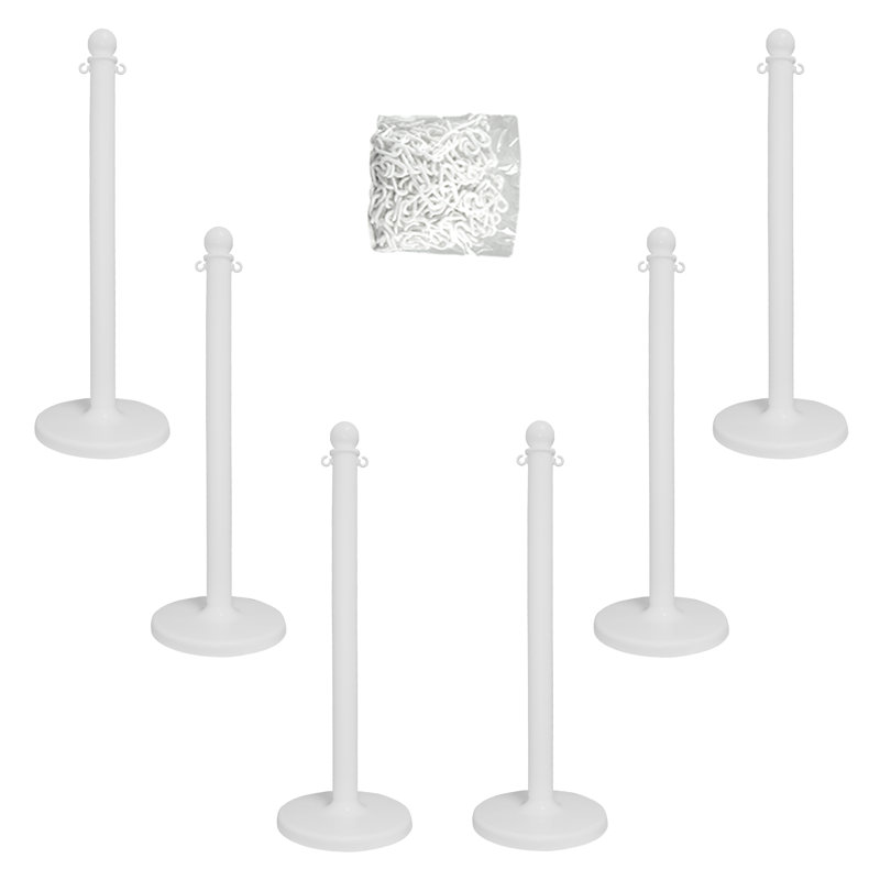 Ensemble de 6 poteaux de chandelier, Blanc