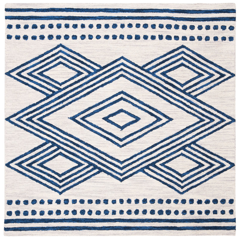 Vedika Hand Tufted Wool Southwestern Rug, Square 5'