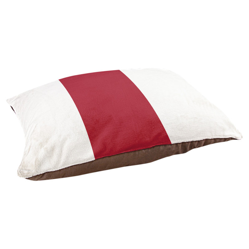 Coussin pour chien hockey Las Vegas, Grand (l 50 po x P 40 po x H 17 po), Blanc cassé / rouge / blanc cassé