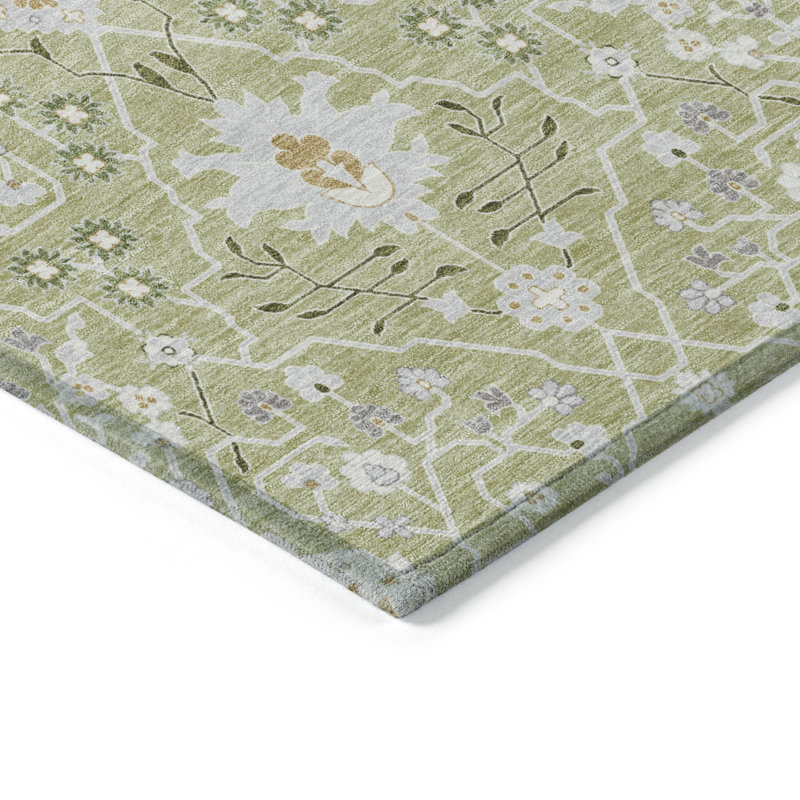 Aloe Green Flat Woven Synthetic Indoor/Outdoor Rug