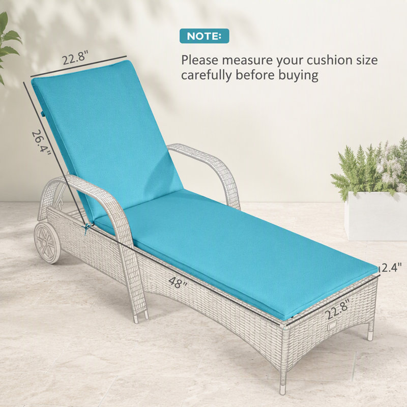 Ensemble de coussins de chaise longue, ensemble de 2 coussins de salon pliables