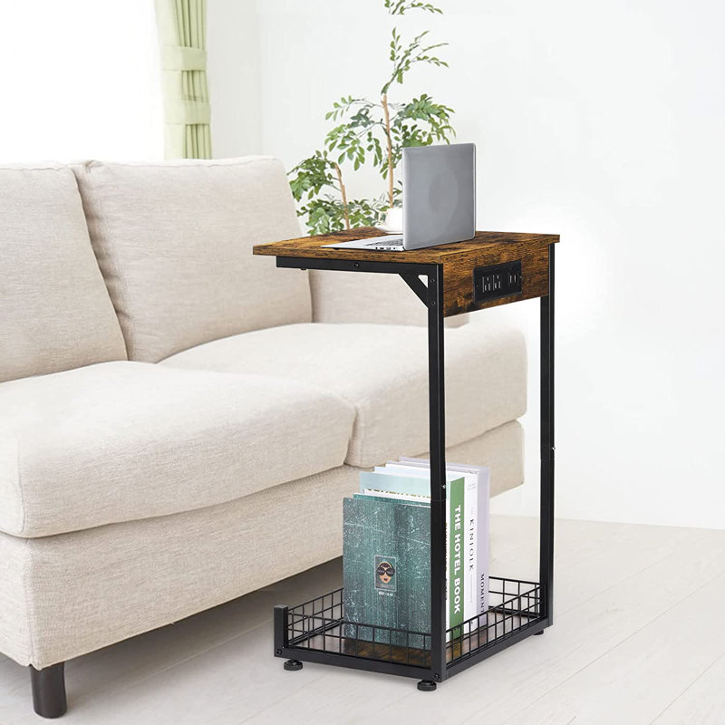 End Table and Built-In Outlets