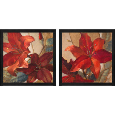 " Crimson Fleurish I & II " by Lanie Loreth 2 - Pieces