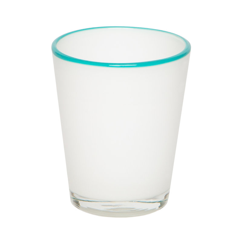 Summer Glass Drinking Glass, 9 oz., White/Blue