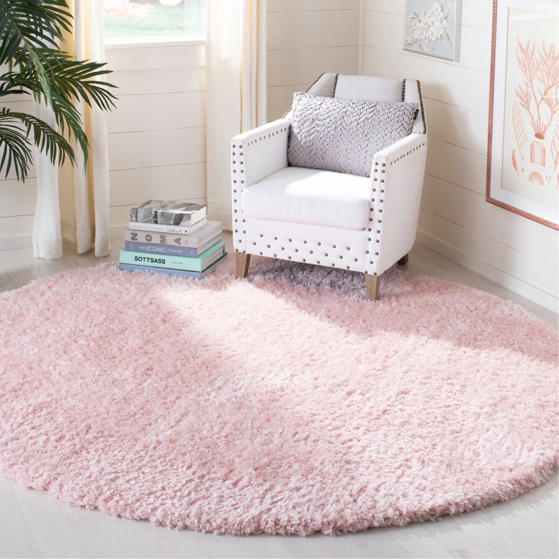 Madrid Shag 200 Performance Solid Color Rug, Round 5'3"