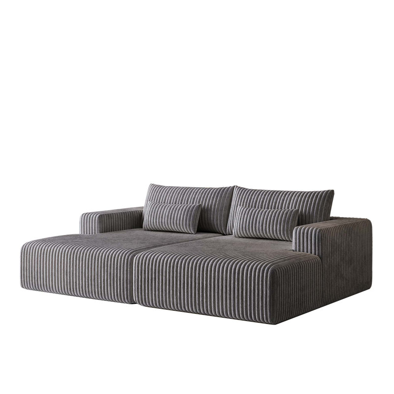 Comfortable Oversized Sectional Sofa with Reclining Feature for Relaxation, Gray