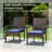 Rectangular Metal 6-People Patio Dining Set With Umbrella-117435352