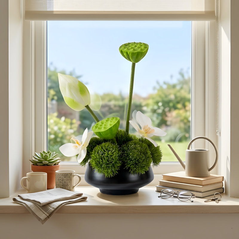 Organic Modern Arrangement Mixed Assortment Arrangement In Pot
