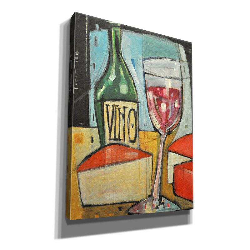 «Red Wine and Cheese» par Tim Nyberg, art mural sur toile, H 54 po x l 40 po x P 1,5 po