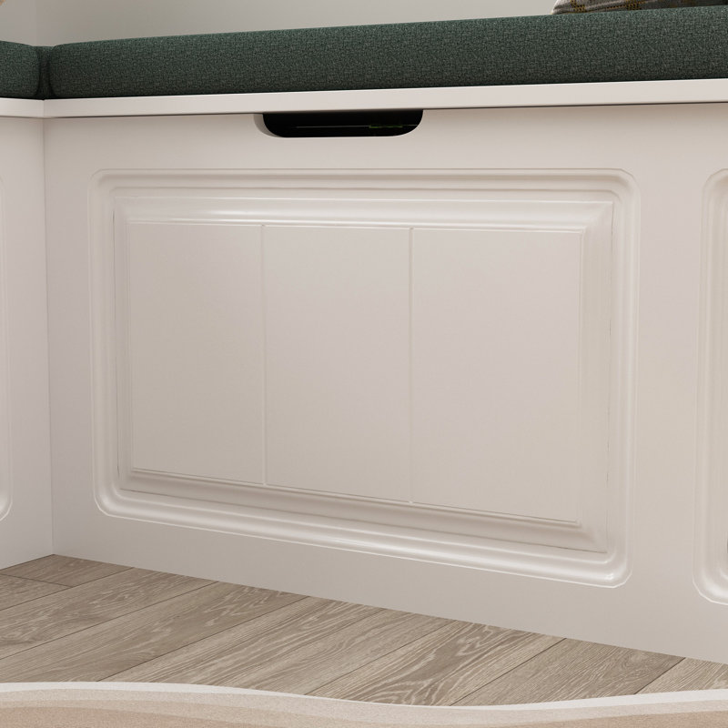 Corner Shoe Bench With Cushion And Storage