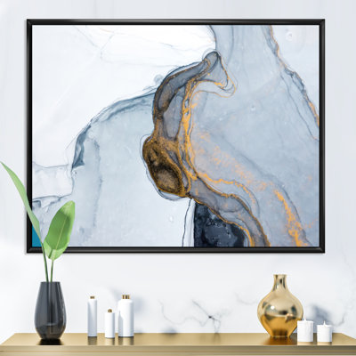 Luxe luxueux or gris marbré, art sur toile moderne