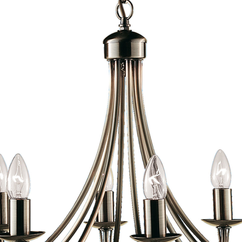 Lustre 8 lumières façon bougie Arness, Laiton antique