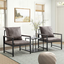 Faux Leather Grey Accent Chairs You'll Love