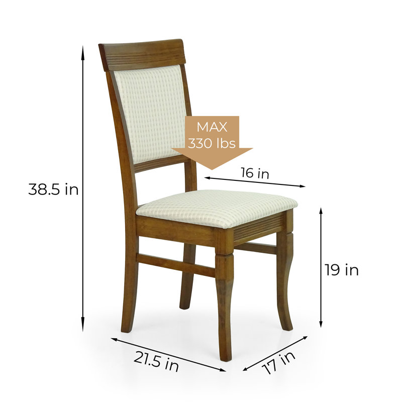Chaise de salle à manger Charron, Beige, Bois brun