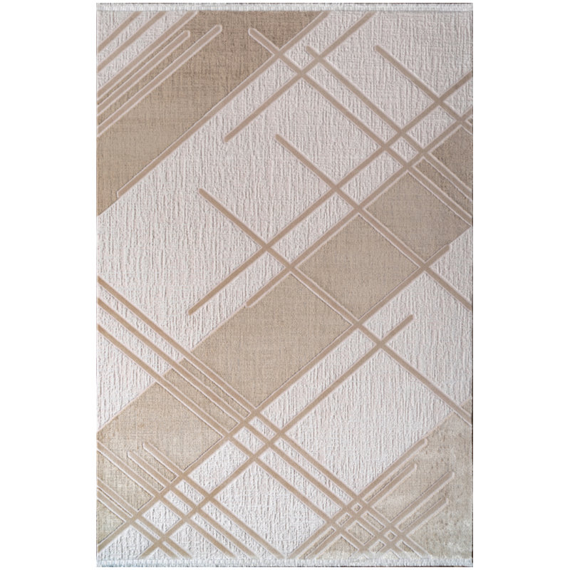 Polyester tissé à la machine Nastase, Rectangle 5 pi 3 po x 7 pi 6 po