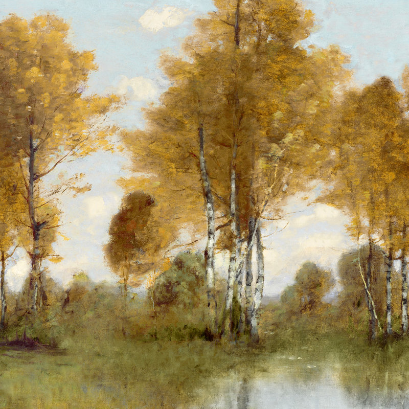 «Hendric Golden Tree Pond III» sur toile par Christy McKee, H 30 po x l 30 po