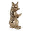 Figurine de chat moderne avec des lunettes de lecture pour la maison - objet de sculpture décoratif pour décoration de table et de salon - 8 po
