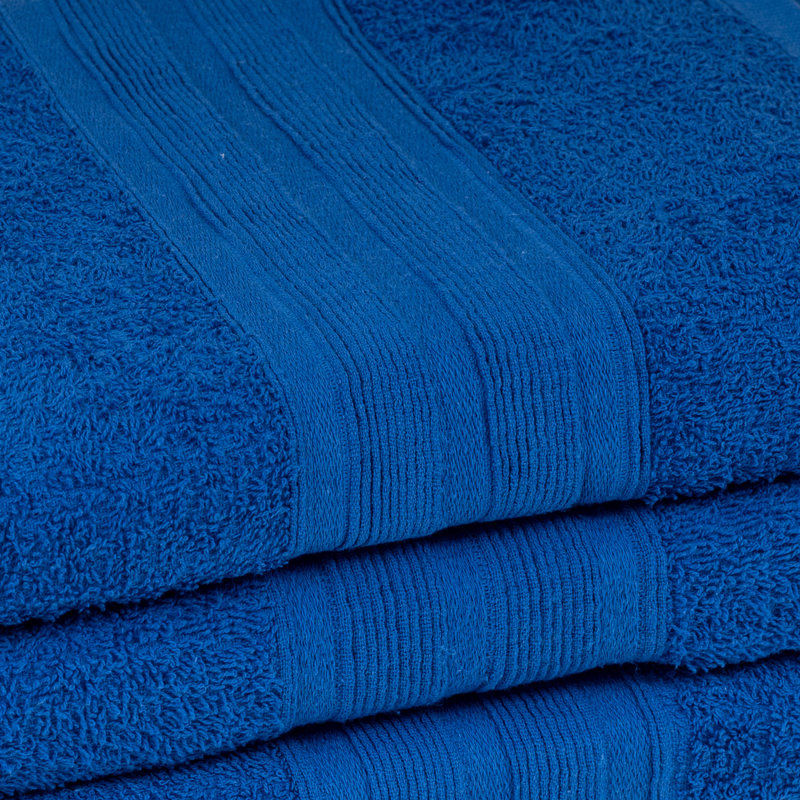 Ensemble de serviettes 3 pièces 100% coton, Bleu