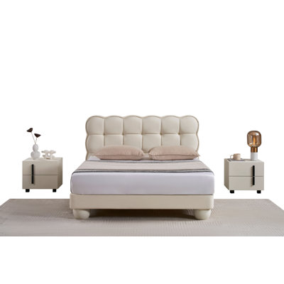 Allende Daceyville Jayla Leather Platform Bed