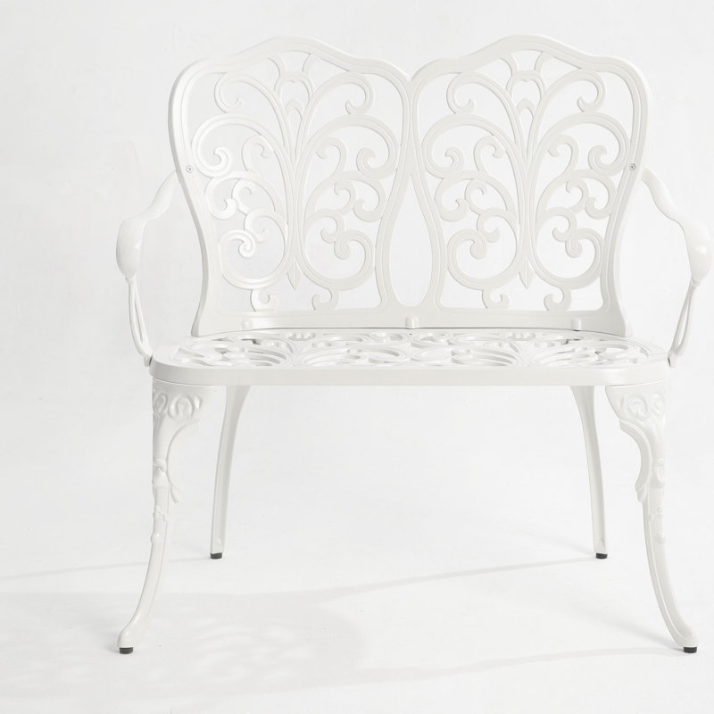 Banc de jardin en aluminium, Blanc