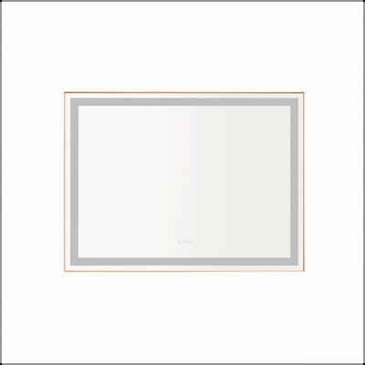 Miroir mural de salle de bain 48 * 36 avec lumière élevée et contrôle anti-buée