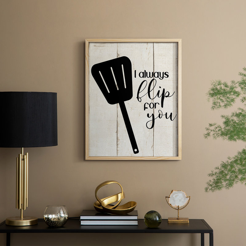 Flip For You Framed Print - Solid Wood, 11" H x 9" W