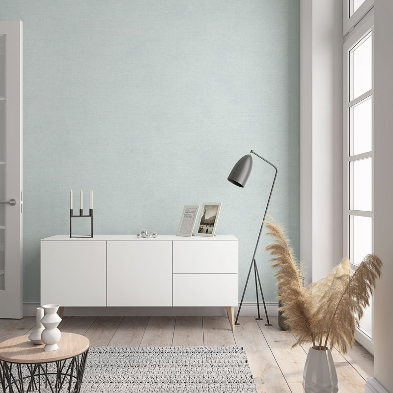 Textures Collection Linen Texture Sheen Finish Wallpaper Roll, Gray