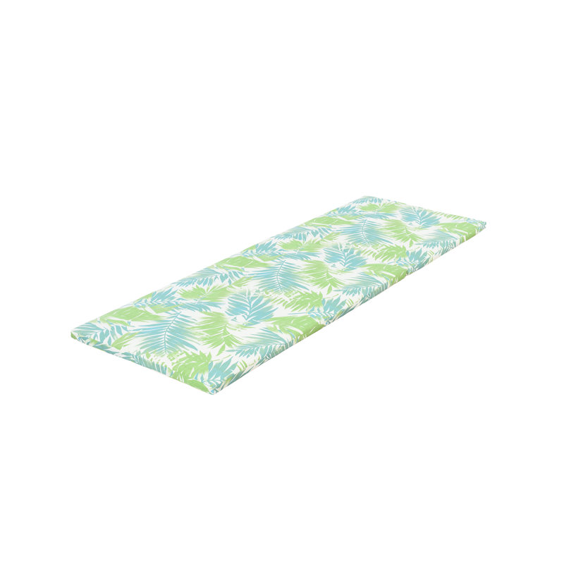 Coussin de chaise longue à motif floral 2 po en feuille de noix de coco - Conception pliable et imperméable en 2 parties - Pour la piscine, le patio et le jardin