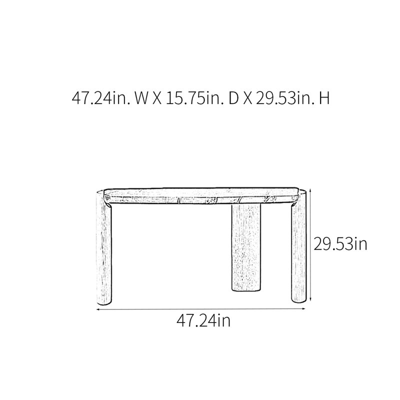 Console Retro Minimalist Art, H 29,53 po x l 47,24 po x P 15,75 po