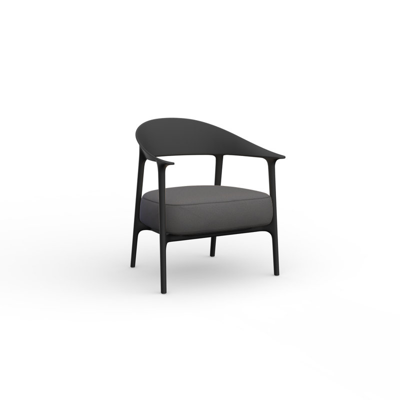 Africa Upholsetered Low Armchair, Portonovo Anthracite 10164 Cushion/Black Frame
