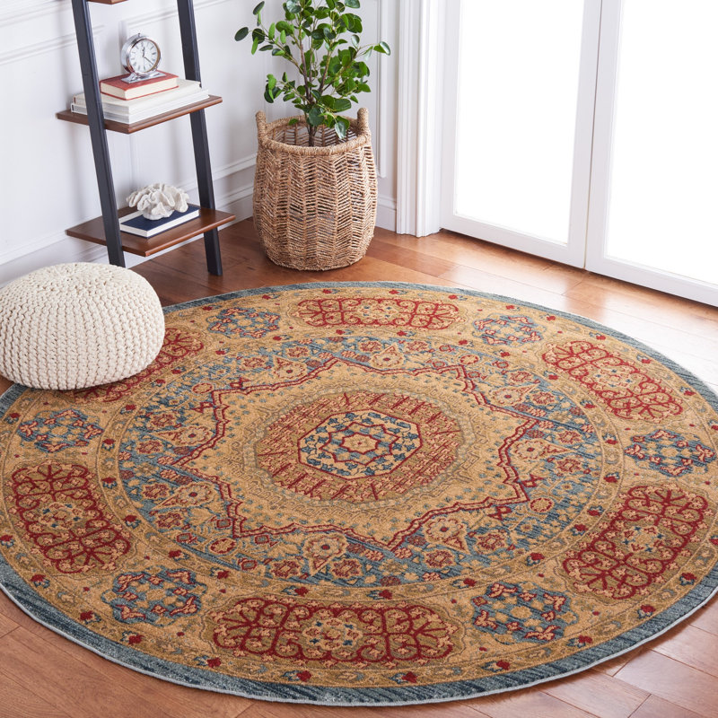 Oren Performance Oriental Rug, Round 6'7"
