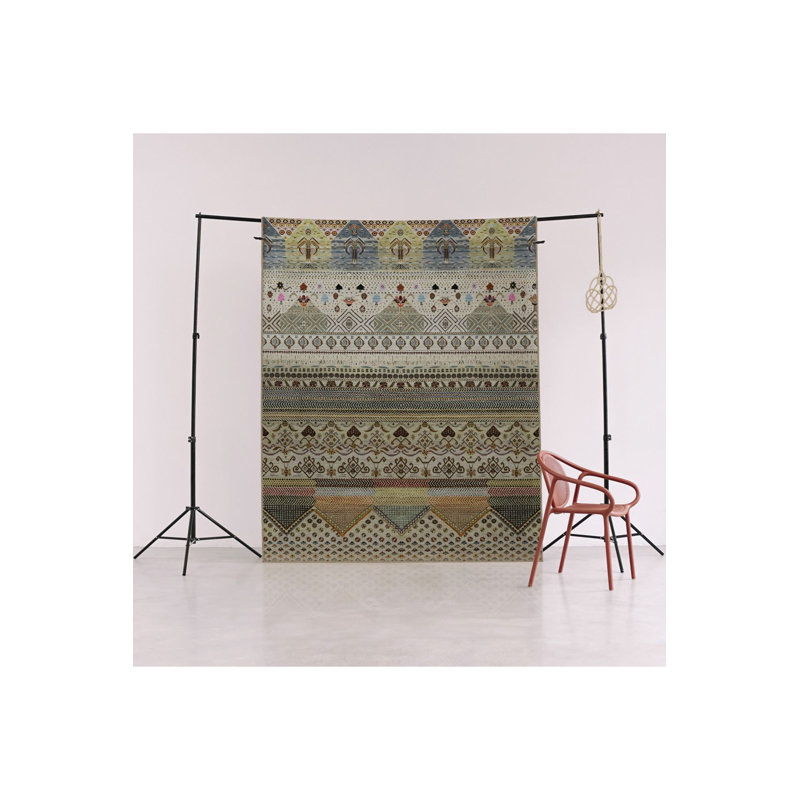 Tapis beige lavable à la machine, Rectangle 4 pi 7 po x 6 pi 7 po