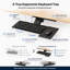 Plateau de clavier ergonomique KT1 sous bureau avec hauteur réglable, inclinaison négative, rotation à 360°, rail coulissant, plateforme pour souris gauche ou droite et pont KT
