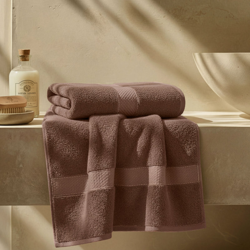 Niles Egypt Produced Giza Cotton Blend Ultra-Plush Absorbent Bath Towels, Chocolate