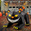 Chat gonflable noir d'Halloween animé de 6 pi avec tête mobile et lumières DEL intégrées