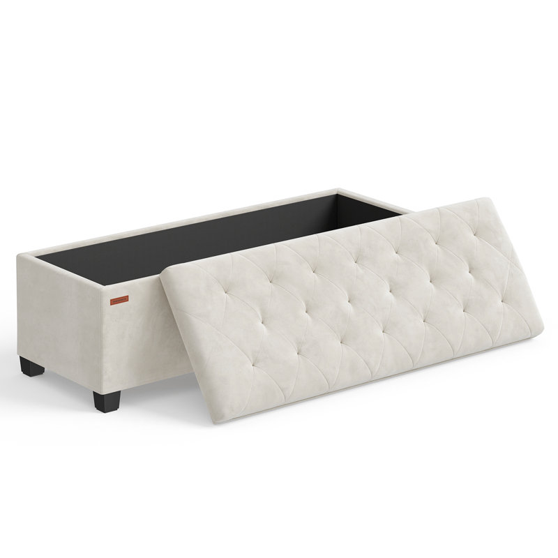 Banc de rangement avec repose-pieds avec pieds de 15,7 po x 43,7 po, repose-pieds avec bancs, coffre de rangement, capacité de 660 lb, pour le salon, la chambre à coucher et le vestibule