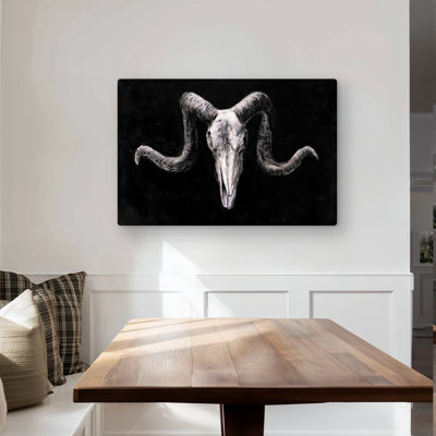 Skeleton Skulls Grunge Style Metal Print | Black Living Room Decor