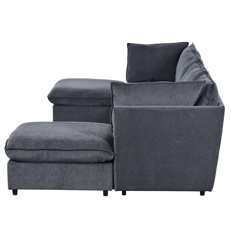 Canapé modulaire 6 pièces Gelt, Gris