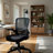 Swivel Task Chair, Mesh Back, Flip Arm, Height Adjustable, Black Fabric