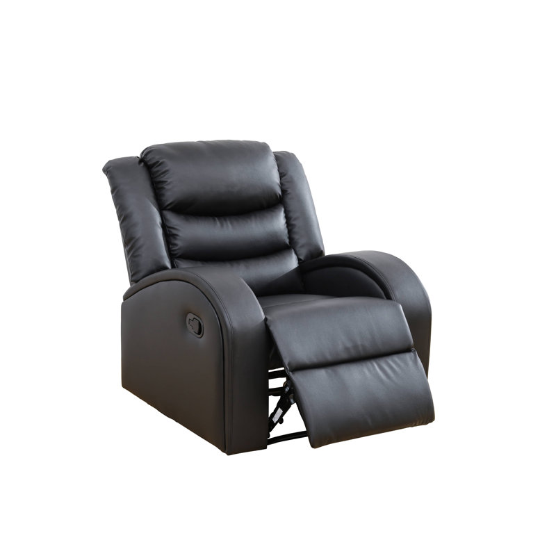 Fauteuil inclinable en similicuir 33 po Hamal, Noir