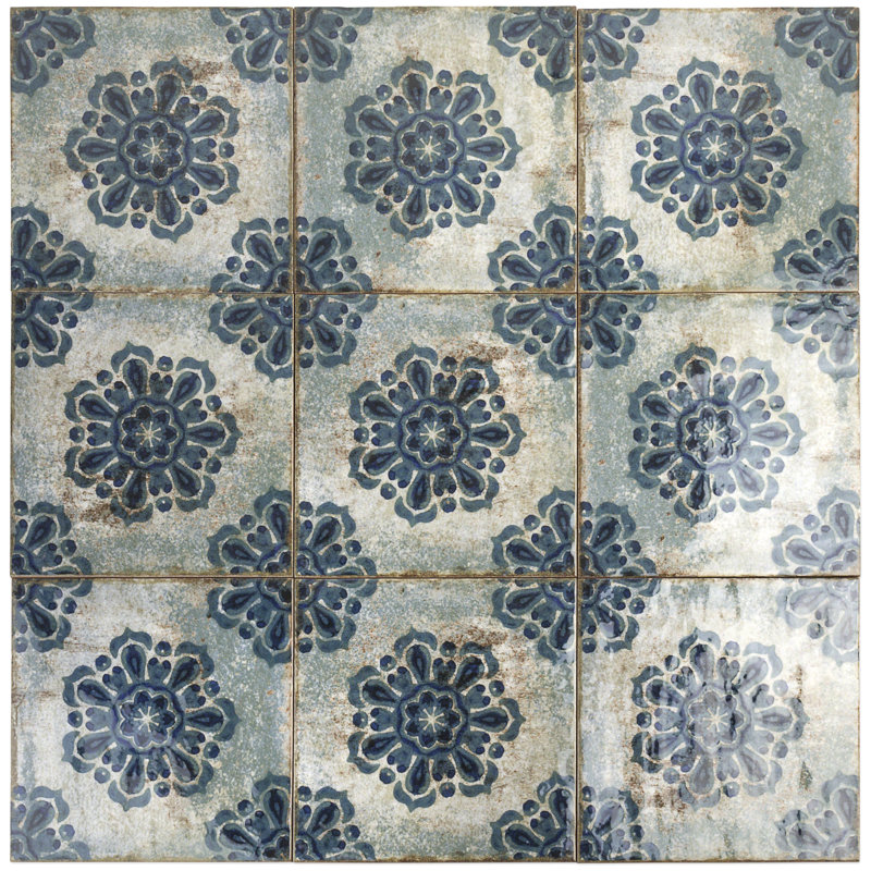 Angela Harris Harbour Vechio Décor 8" x 8" Ceramic Floor and Wall Tile