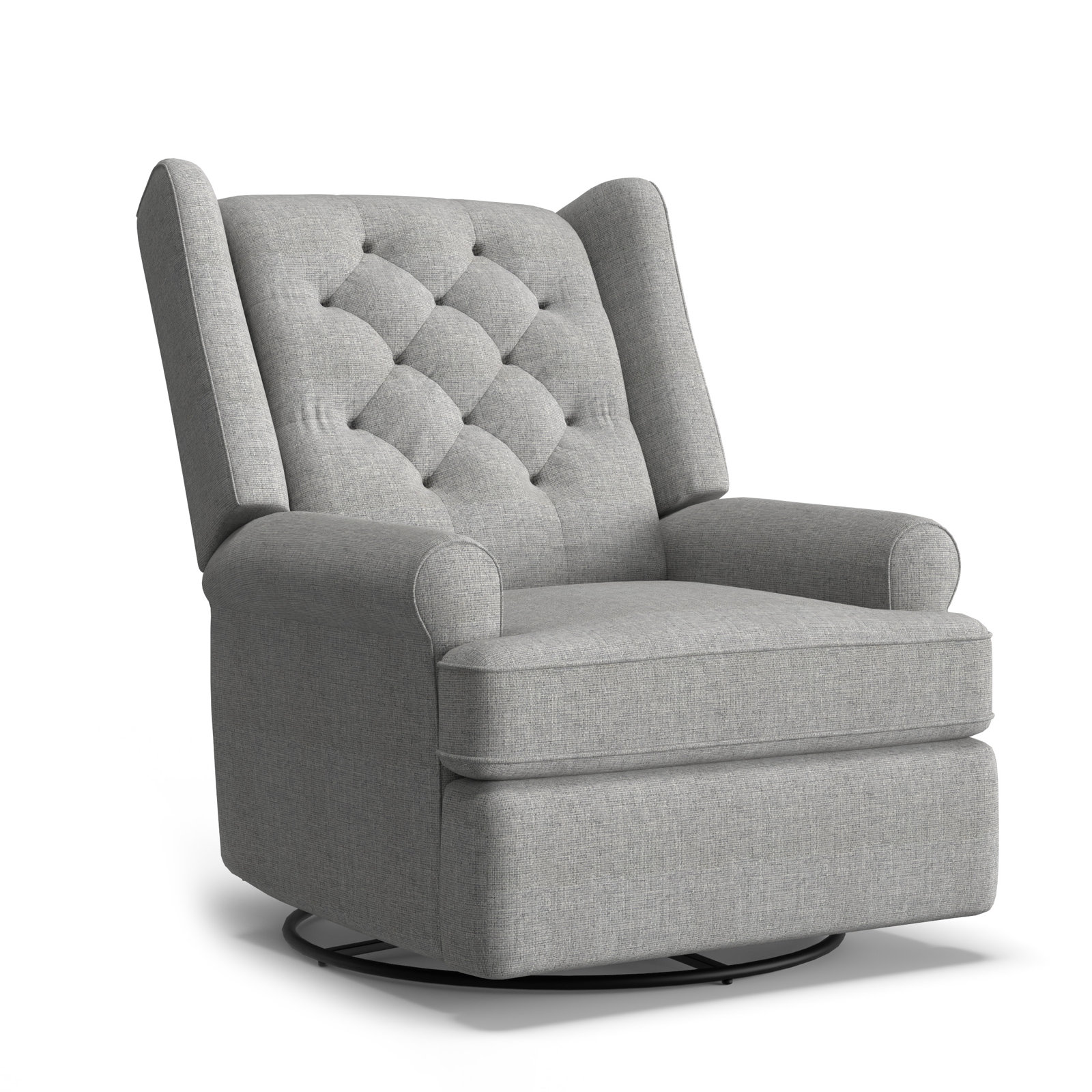 Allendale Upholstered Swivel Reclining Glider, Dove Grey Performance